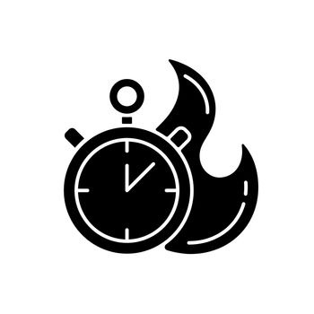 Time limit black glyph icon