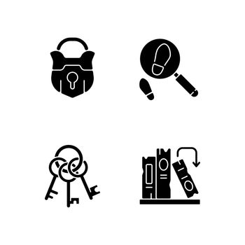 Solving mystery black glyph icons set on white space