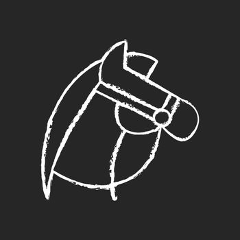 Horseback riding chalk white icon on dark background