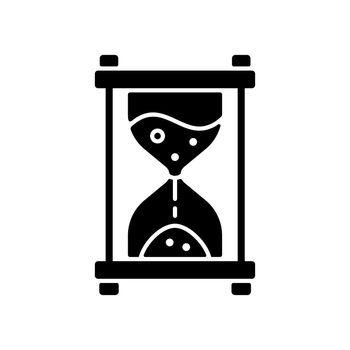 Hour glass black glyph icon