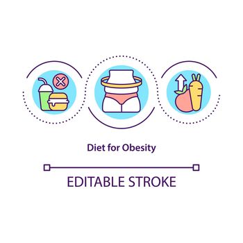 Diet for obesity concept icon