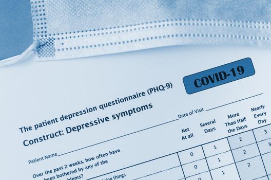The patient depression questionnaire (PHQ-9) form for COVID-19.