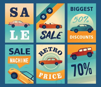 Sale brochure designs with different cars