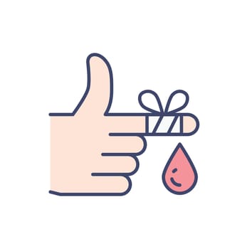 Injured Finger related vector icon.
