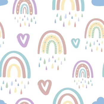rainbow and hearts pattern. Valentines Day