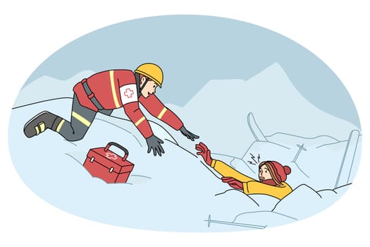 Lifesaver help person from avalanche