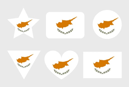 Cyprus flag vector icons set of illustrations