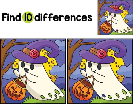 Ghost Witch Halloween Find The Differences