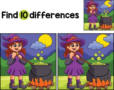 Witch Potion Pot Halloween Find The Differences