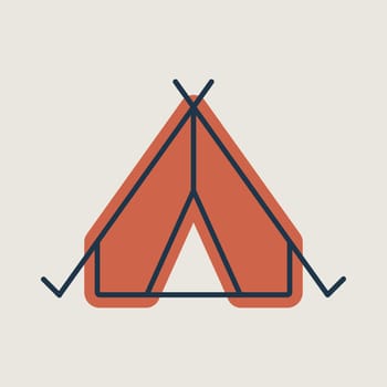 Tourist tent vector icon. Camping and Hiking sign