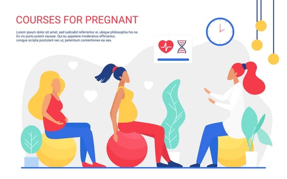 Online pregnant course, instructor training pregnant woman characters, parenting support