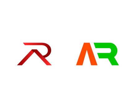 Set of Initial Letter AR Logo Template Design