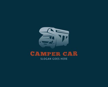 Adventure RV Camper Car Logo Design Template