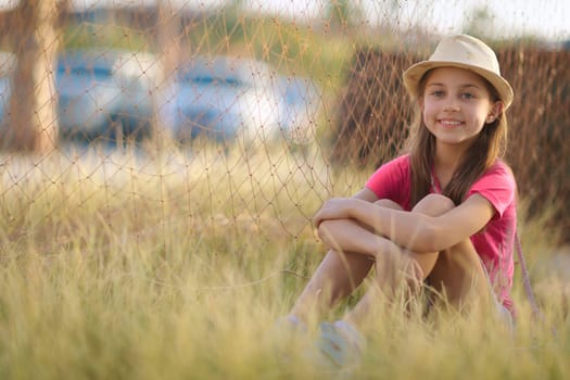 Cute little girl in countryside