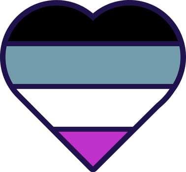 Outline Flag Heart Asexual Pride Icon
