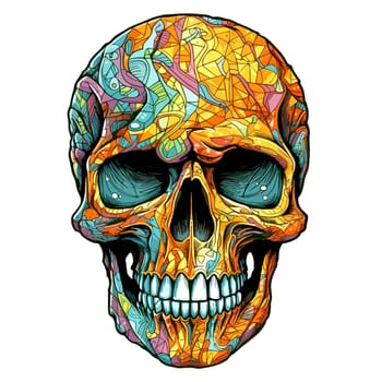 skull isolated on white. AI generated