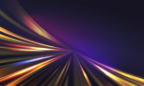 Light speed motion trail, blur streak effect, long exposure fast car transport lights