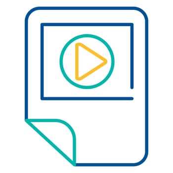 Media player blue and yellow linear icon
