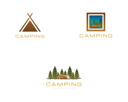 Set of Camping and outdoor adventure logo