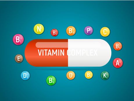 Vitamin and Antioxidant Complex. Vector Illustration