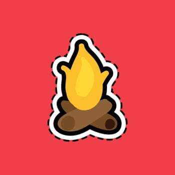 Bonfire flat color vector sticker