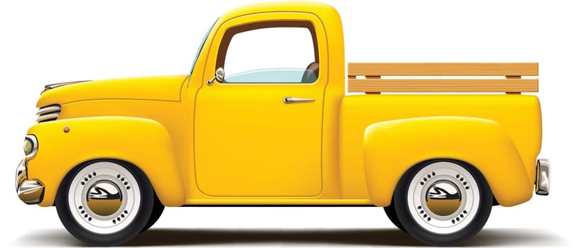 retro yellow pickup