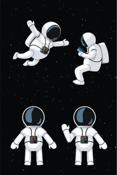 cartoon astronaut set