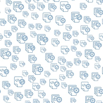 Media Files Icon Outlines Seamless Pattern Design
