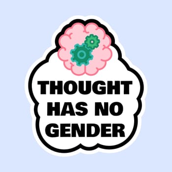 Stop female and gender discrimination label sign