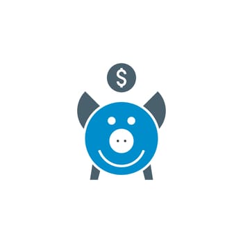 Piggy Bank related vector glyph icon.