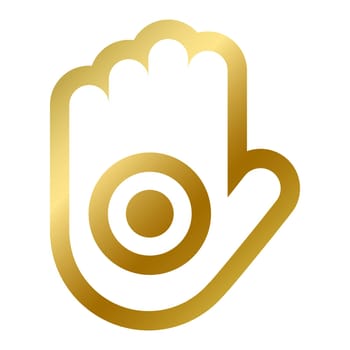 Ahinsa hand symbol isolated religious sign jainism