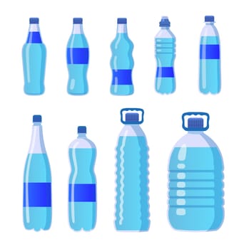 Plastic drinking water bottles set
