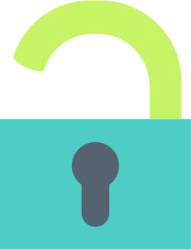 Open padlock flat vector icon