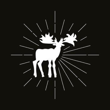 Retro canadian moose silhouette