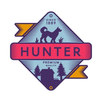Hunter camp retro color logo template