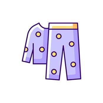 Fleece pyjamas purple RGB color icon
