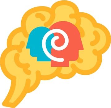 Function psychology of human brain icon vector