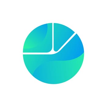 Pie chart for report or presentation icon vector