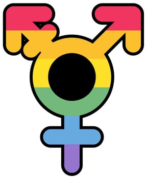 Transgender lgbtqi rainbow color sticker vector