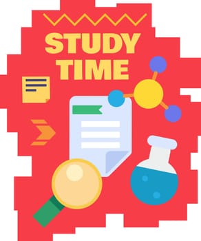 Study time at school subject educate lesson vector