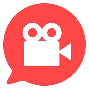 Video camera silhouette square icon