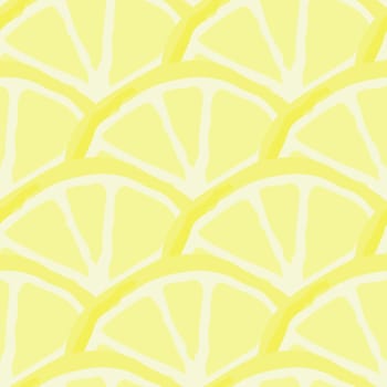 Summer seamless pattern with sliced and lemons