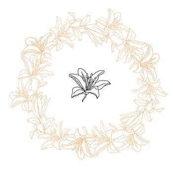 Lily flower head wreath for wedding design