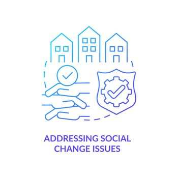 Addressing social change issues concept icon