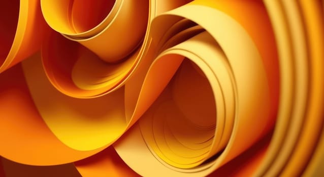 Orange rolled-up paper background
