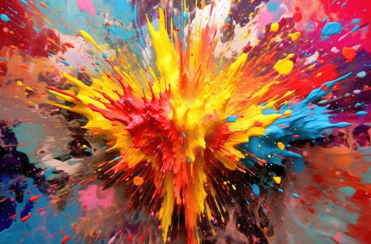 Splashes of bright dry paints