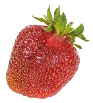 Whole ripe red strawberries on a white isolated background