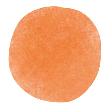 Orange circle shape on white background by chalk color painting