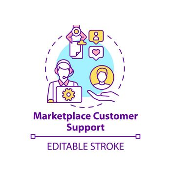 Marketplace customer support concept icon