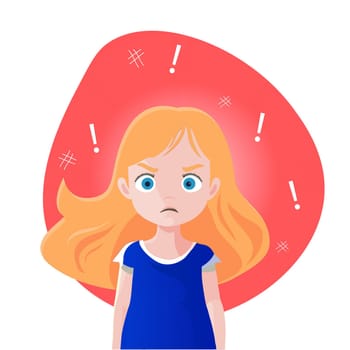 emotion little girl angry vector 